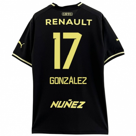 Kandiny Kinderen Luciano González #17 Zwart Geel Uitshirt Uittenue 2024/25 T-Shirt