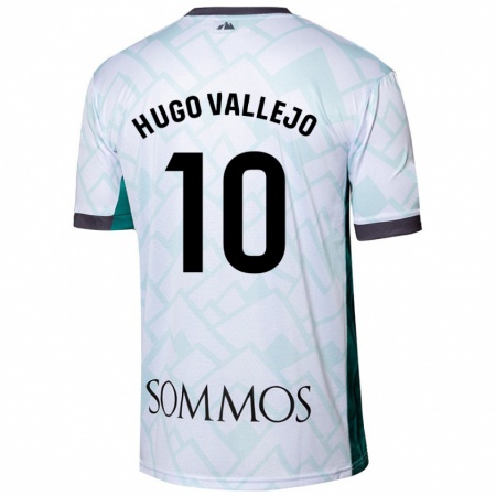 Kandiny Bambino Maglia Hugo Vallejo #10 Bianco Verde Kit Gara Away 2024/25 Maglietta