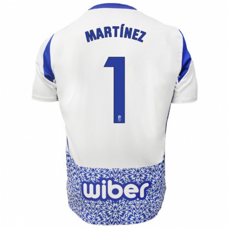 Kandiny Bambino Maglia Marc Martínez #1 Bianco Blu Kit Gara Away 2024/25 Maglietta