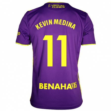 Kandiny Kinderen Kevin Medina #11 Paars Geel Uitshirt Uittenue 2024/25 T-Shirt