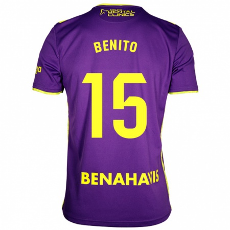 Kandiny Kinderen Iván Benito #15 Paars Geel Uitshirt Uittenue 2024/25 T-Shirt