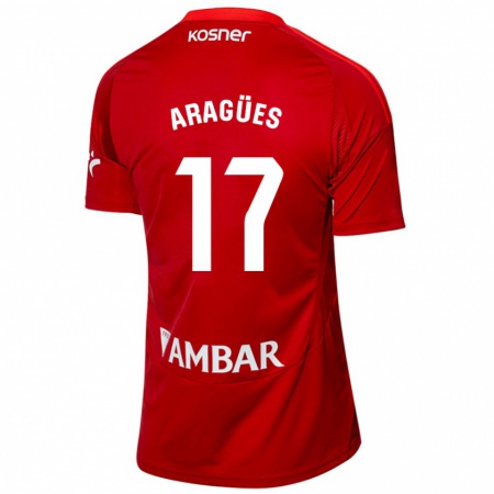 Kandiny Bambino Maglia Chema Aragües #17 Bianco Blu Kit Gara Away 2024/25 Maglietta