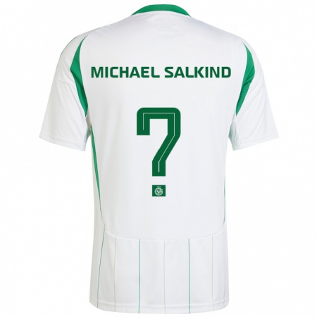 Kandiny Kinderen Liav Michael Salkind #0 Witgroen Uitshirt Uittenue 2024/25 T-Shirt