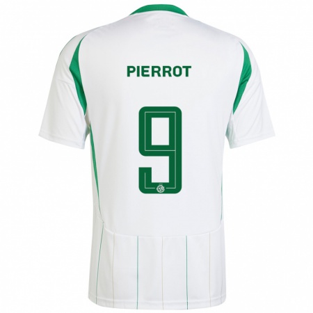 Kandiny Bambino Maglia Frantzdy Pierrot #9 Bianco Verde Kit Gara Away 2024/25 Maglietta