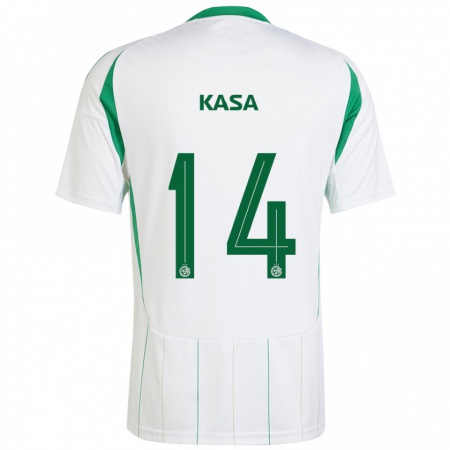 Kandiny Kinderen Lior Kasa #14 Witgroen Uitshirt Uittenue 2024/25 T-Shirt