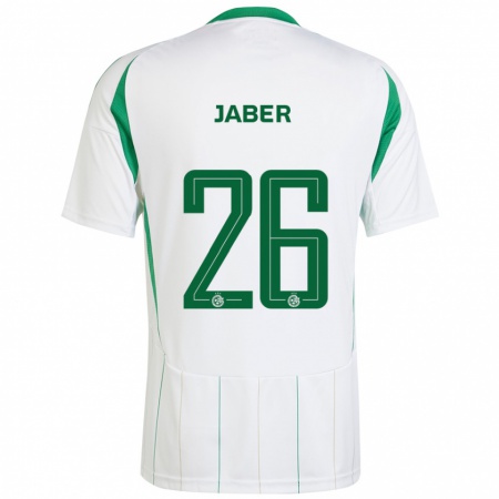 Kandiny Kinderen Mahmoud Jaber #26 Witgroen Uitshirt Uittenue 2024/25 T-Shirt