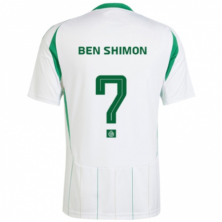 Kandiny Kinderen Elad Ben Shimon #0 Witgroen Uitshirt Uittenue 2024/25 T-Shirt