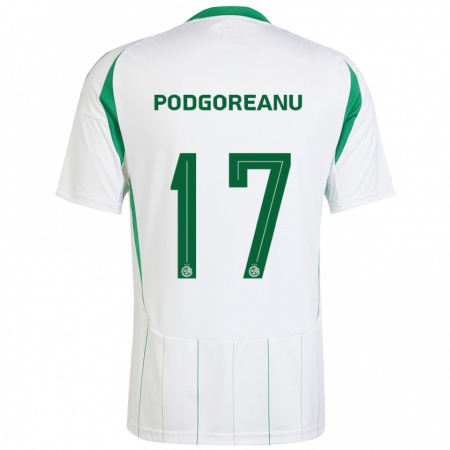 Kandiny Kinderen Suf Podgoreanu #17 Witgroen Uitshirt Uittenue 2024/25 T-Shirt