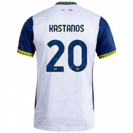 Kandiny Kinderen Grigoris Kastanos #20 Witblauw Uitshirt Uittenue 2024/25 T-Shirt