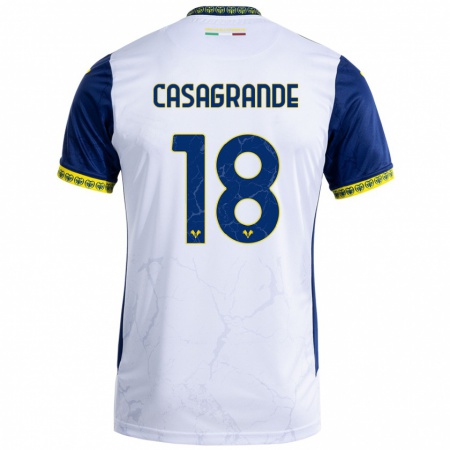 Kandiny Kinderen Davide Casagrande #18 Witblauw Uitshirt Uittenue 2024/25 T-Shirt