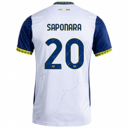 Kandiny Kinderen Riccardo Saponara #20 Witblauw Uitshirt Uittenue 2024/25 T-Shirt