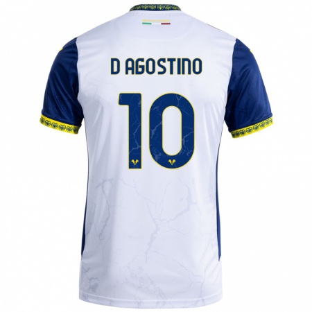 Kandiny Niño Camiseta Samuele D'agostino #10 Blanco Azul 2ª Equipación 2024/25 La Camisa México