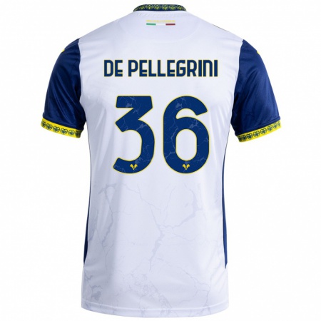 Kandiny Bambino Maglia Erika De Pellegrini #36 Bianco Blu Kit Gara Away 2024/25 Maglietta