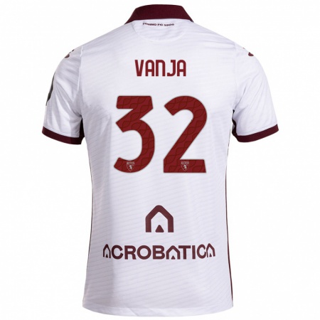 Kandiny Kinderen Vanja Milinković-Savić #32 Wit Kastanjebruin Uitshirt Uittenue 2024/25 T-Shirt