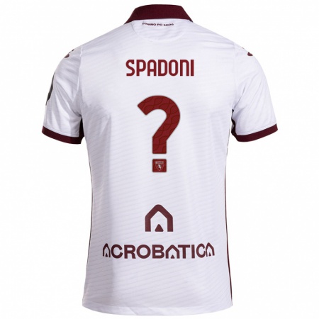 Kandiny Bambino Maglia Arthur Spadoni #0 Bianco Marrone Kit Gara Away 2024/25 Maglietta