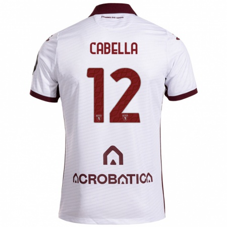 Kandiny Bambino Maglia Matteo Cabella #12 Bianco Marrone Kit Gara Away 2024/25 Maglietta