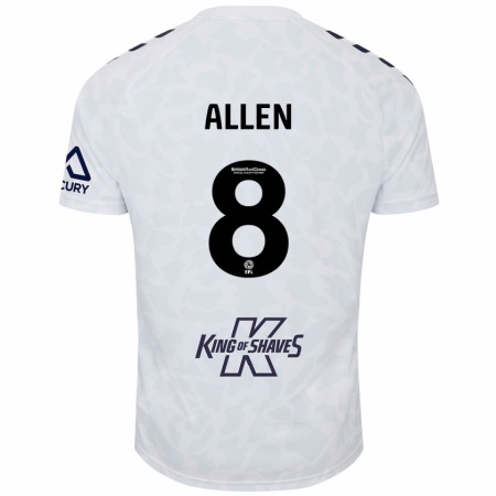 Kandiny Kinderen Jamie Allen #8 Wit Uitshirt Uittenue 2024/25 T-Shirt