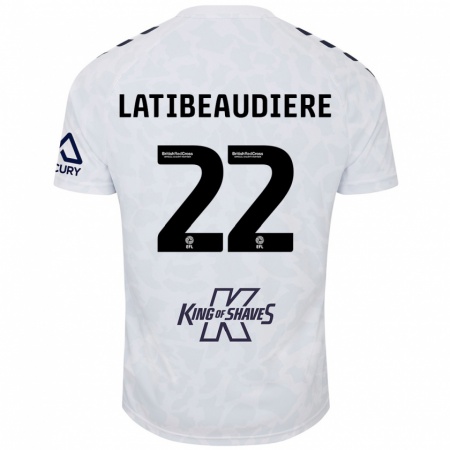 Kandiny Kinderen Joel Latibeaudiere #22 Wit Uitshirt Uittenue 2024/25 T-Shirt