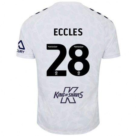 Kandiny Kinderen Josh Eccles #28 Wit Uitshirt Uittenue 2024/25 T-Shirt