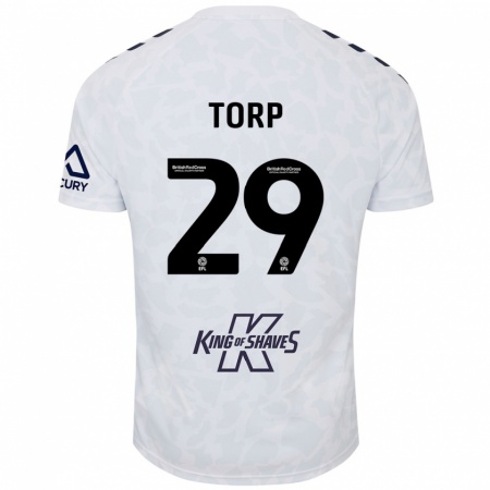 Kandiny Kinderen Victor Torp #29 Wit Uitshirt Uittenue 2024/25 T-Shirt