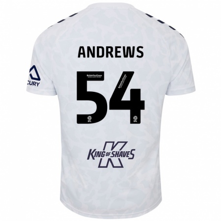 Kandiny Kinderen Kai Andrews #54 Wit Uitshirt Uittenue 2024/25 T-Shirt