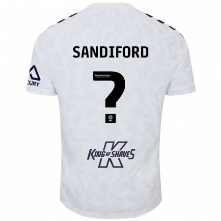 Kandiny Bambino Maglia Greg Sandiford #0 Bianco Kit Gara Away 2024/25 Maglietta