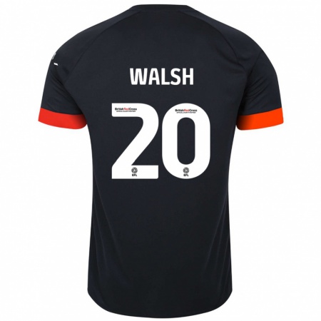 Kandiny Kinderen Liam Walsh #20 Zwart Oranje Uitshirt Uittenue 2024/25 T-Shirt