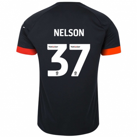 Kandiny Kinderen Zack Nelson #37 Zwart Oranje Uitshirt Uittenue 2024/25 T-Shirt