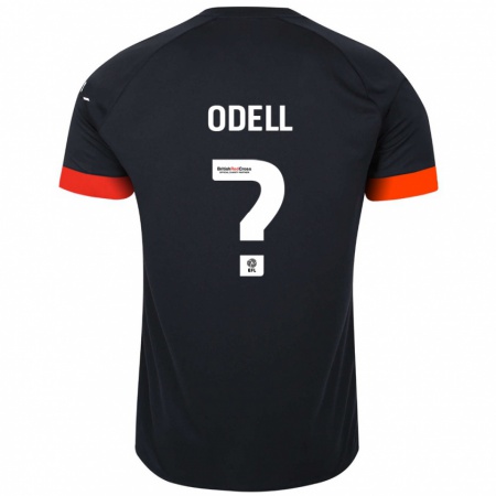 Kandiny Bambino Maglia Josh Odell #0 Nero Arancione Kit Gara Away 2024/25 Maglietta