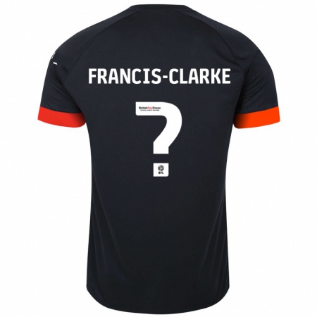 Kandiny Kinderen Aidan Francis-Clarke #0 Zwart Oranje Uitshirt Uittenue 2024/25 T-Shirt