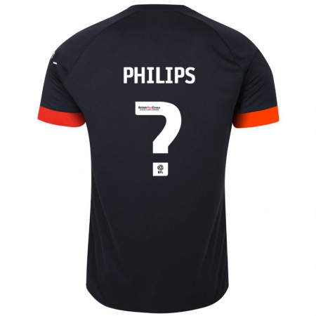 Kandiny Kinderen Joshua Philips #0 Zwart Oranje Uitshirt Uittenue 2024/25 T-Shirt