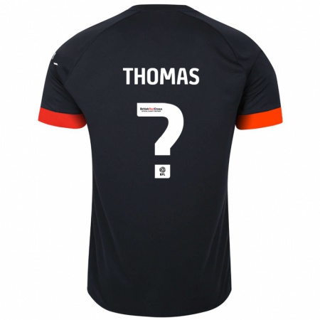 Kandiny Kinderen Lucas Thomas #0 Zwart Oranje Uitshirt Uittenue 2024/25 T-Shirt