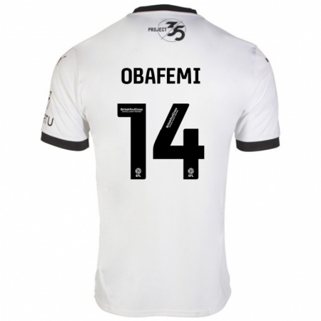 Kandiny Kinderen Michael Obafemi #14 Wit Zwart Uitshirt Uittenue 2024/25 T-Shirt