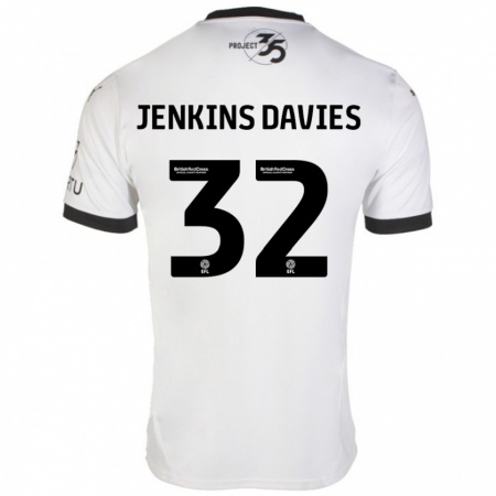 Kandiny Kinderen Will Jenkins-Davies #32 Wit Zwart Uitshirt Uittenue 2024/25 T-Shirt