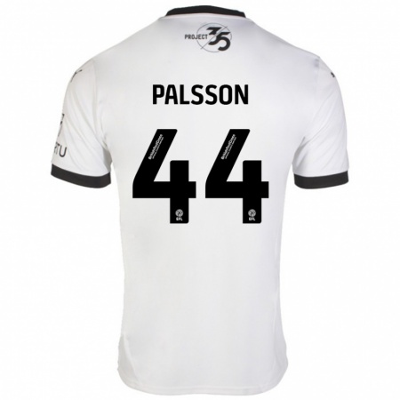 Kandiny Kinderen Victor Pálsson #44 Wit Zwart Uitshirt Uittenue 2024/25 T-Shirt