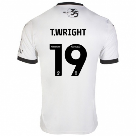 Kandiny Kinderen Tyreik Wright #19 Wit Zwart Uitshirt Uittenue 2024/25 T-Shirt