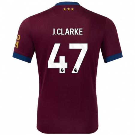 Kandiny Bambino Maglia Jack Clarke #47 Marrone Kit Gara Away 2024/25 Maglietta