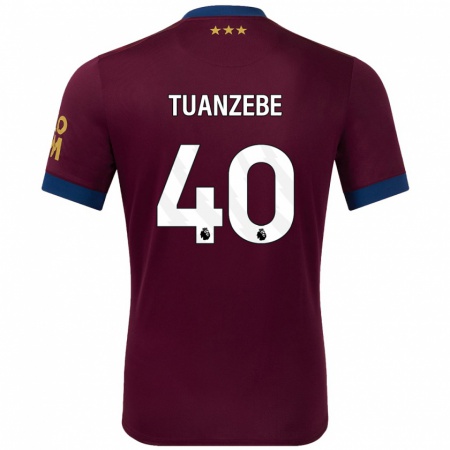 Kandiny Kinderen Axel Tuanzebe #40 Bruin Uitshirt Uittenue 2024/25 T-Shirt