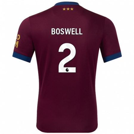 Kandiny Bambino Maglia Maria Boswell #2 Marrone Kit Gara Away 2024/25 Maglietta