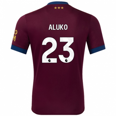 Kandiny Bambino Maglia Sone Aluko #23 Marrone Kit Gara Away 2024/25 Maglietta