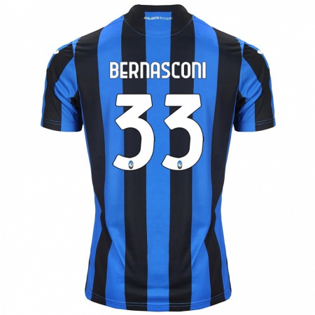 Kandiny Heren Lorenzo Bernasconi #33 Blauw Zwart Thuisshirt Thuistenue 2024/25 T-Shirt