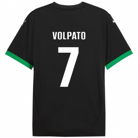 Kandiny Heren Cristian Volpato #7 Zwart Donkergroen Thuisshirt Thuistenue 2024/25 T-Shirt