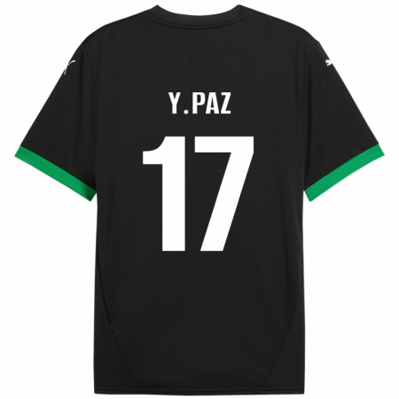 Kandiny Hombre Camiseta Yeferson Paz #17 Negro Verde Oscuro 1ª Equipación 2024/25 La Camisa México