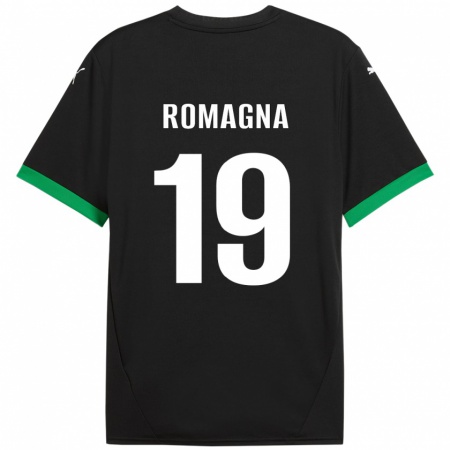 Kandiny Heren Filippo Romagna #19 Zwart Donkergroen Thuisshirt Thuistenue 2024/25 T-Shirt