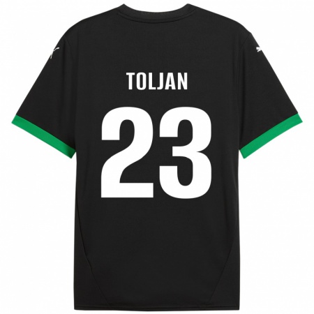 Kandiny Heren Jeremy Toljan #23 Zwart Donkergroen Thuisshirt Thuistenue 2024/25 T-Shirt