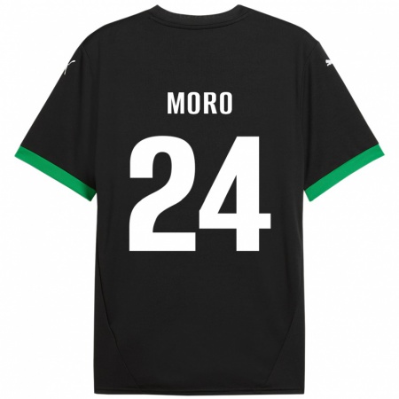 Kandiny Män Luca Moro #24 Svart Mörkgrön Hemmatröja Matchtröjor 2024/25 Tröjor T-Tröja