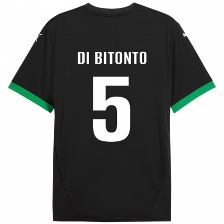 Kandiny Heren Alessandro Di Bitonto #5 Zwart Donkergroen Thuisshirt Thuistenue 2024/25 T-Shirt