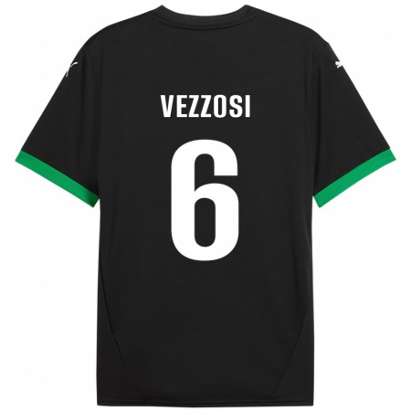 Kandiny Heren Giorgio Vezzosi #6 Zwart Donkergroen Thuisshirt Thuistenue 2024/25 T-Shirt