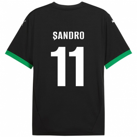 Kandiny Heren Denis Șandro #11 Zwart Donkergroen Thuisshirt Thuistenue 2024/25 T-Shirt