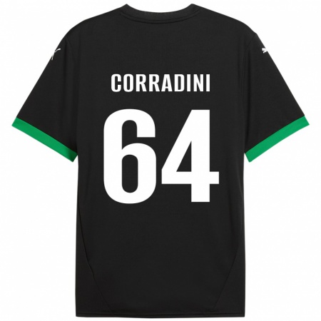 Kandiny Heren Francesco Corradini #64 Zwart Donkergroen Thuisshirt Thuistenue 2024/25 T-Shirt